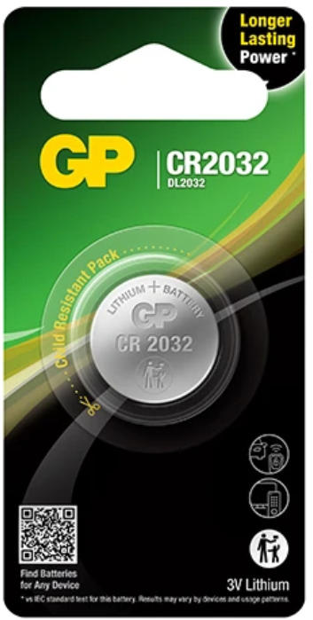 GP LITHIUM CELL BATTERY CR2032 (10pack x 10bx)