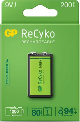 [01246] GP RECHARGEABLE BATTERY 200mAh 9V (10pack x 10bx)
