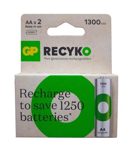 [01247] GP RECYKO BATTERY 1300mAh AA 2PCS (10pack x 10bx)