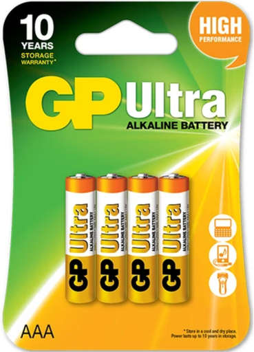 [01241] GP ULTRA ALKALINE AAA 4PCS (10pack x 8bx)