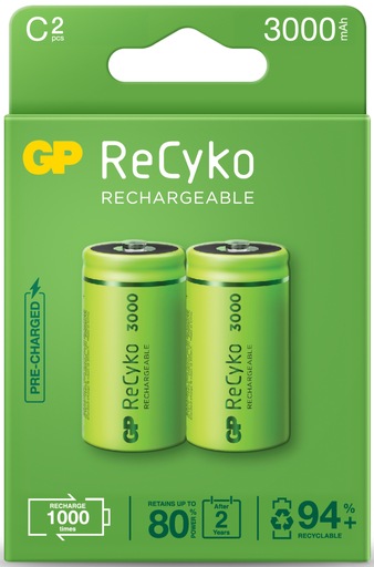 [10643] GP RECYKO BATTERY 3000mAh C 2PCS