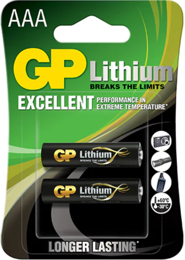 [10648] GP LITHIUM CYLINDRICAL BATTERY AAA 2PCS