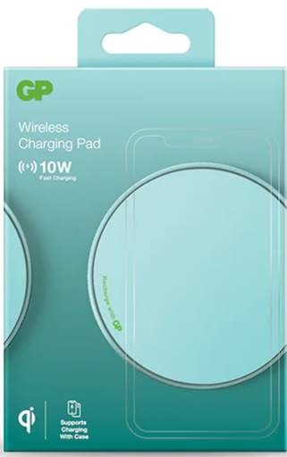 [10660] GP WIRELESS CHARGERS QI 10W WITH USB CABLE, TURQUOISE